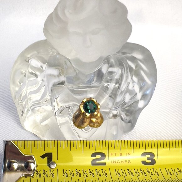 Fenton Guardian Angel Vintage Figurine with Emerald Green Brooch UV Glow USA - Picture 11 of 12